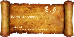 Rada Johanna névjegykártya